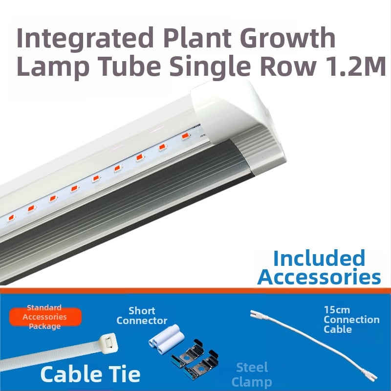 LED augimo šviesos vamzdelis augalams T8, integruotas — 96 LED, 1800 lm, 85-265 V, IP65, 30000 h
