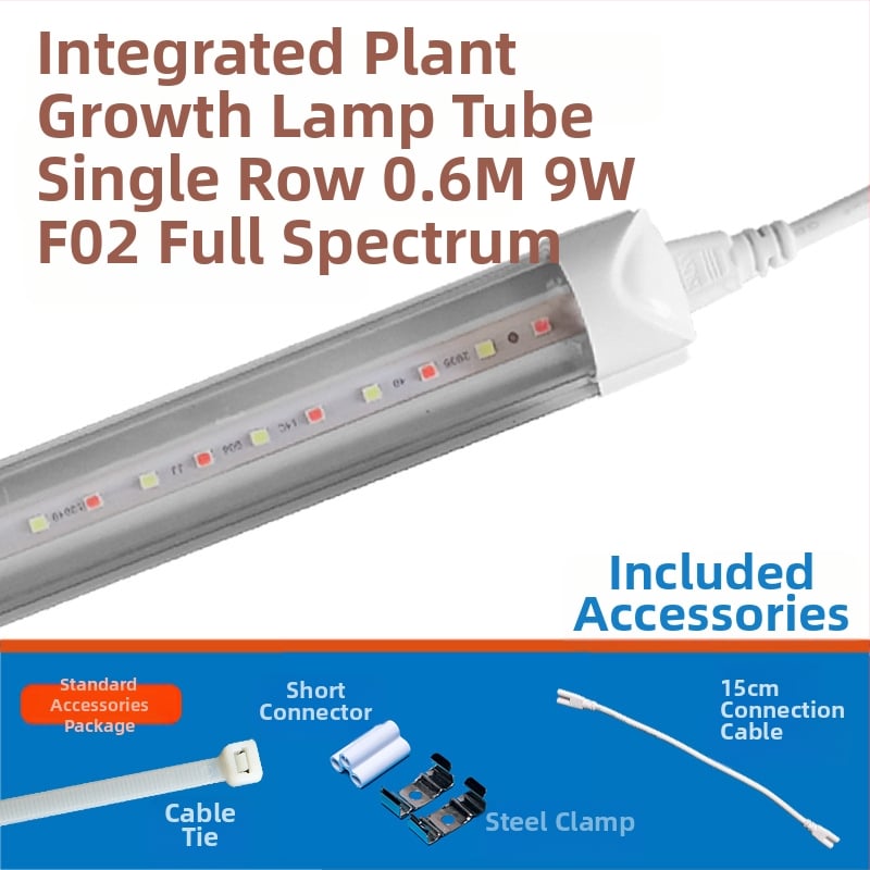 LED augimo šviesos vamzdelis augalams T8, integruotas — 96 LED, 1800 lm, 85-265 V, IP65, 30000 h