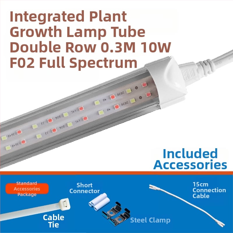 LED augimo šviesos vamzdelis augalams T8, integruotas — 96 LED, 1800 lm, 85-265 V, IP65, 30000 h