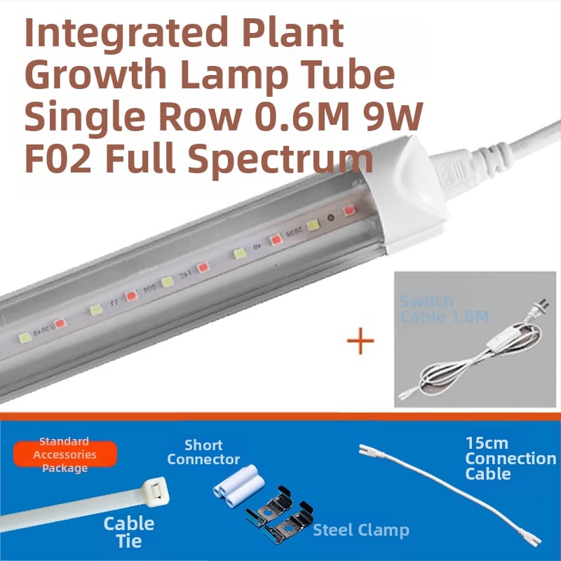 LED augimo šviesos vamzdelis augalams T8, integruotas — 96 LED, 1800 lm, 85-265 V, IP65, 30000 h