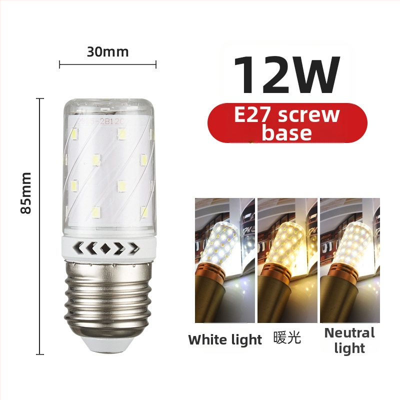 LED kukurūzų lemputė, E27/E14 lizdas, 220V, 1000 lm, 3000K, 360° spinduliavimas