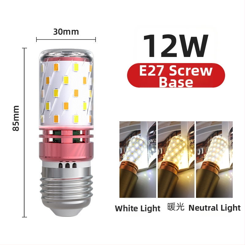 LED kukurūzų lemputė, E27/E14 lizdas, 220V, 1000 lm, 3000K, 360° spinduliavimas