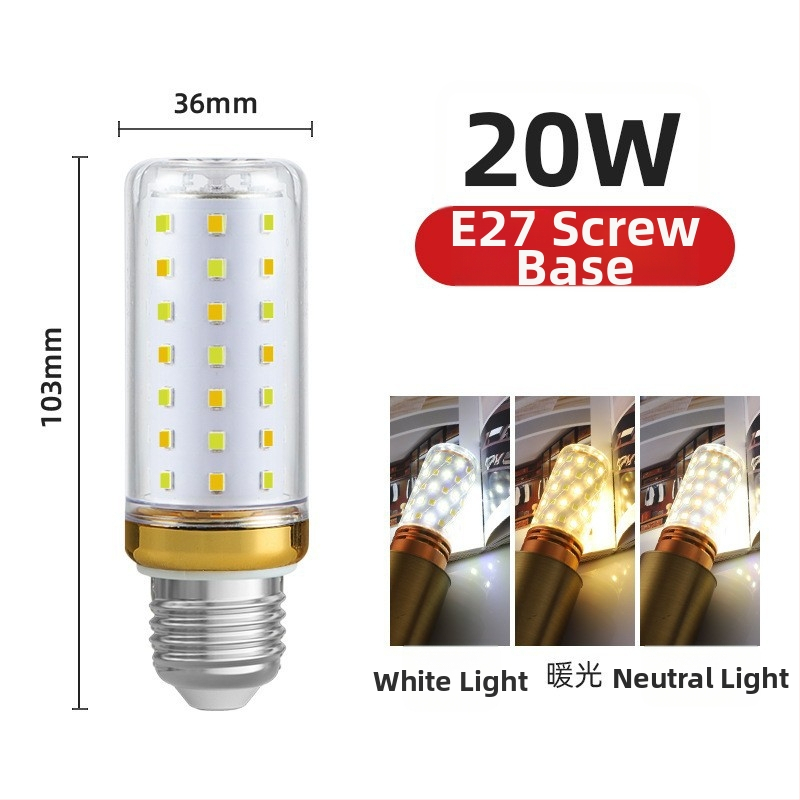 LED kukurūzų lemputė, E27/E14 lizdas, 220V, 1000 lm, 3000K, 360° spinduliavimas