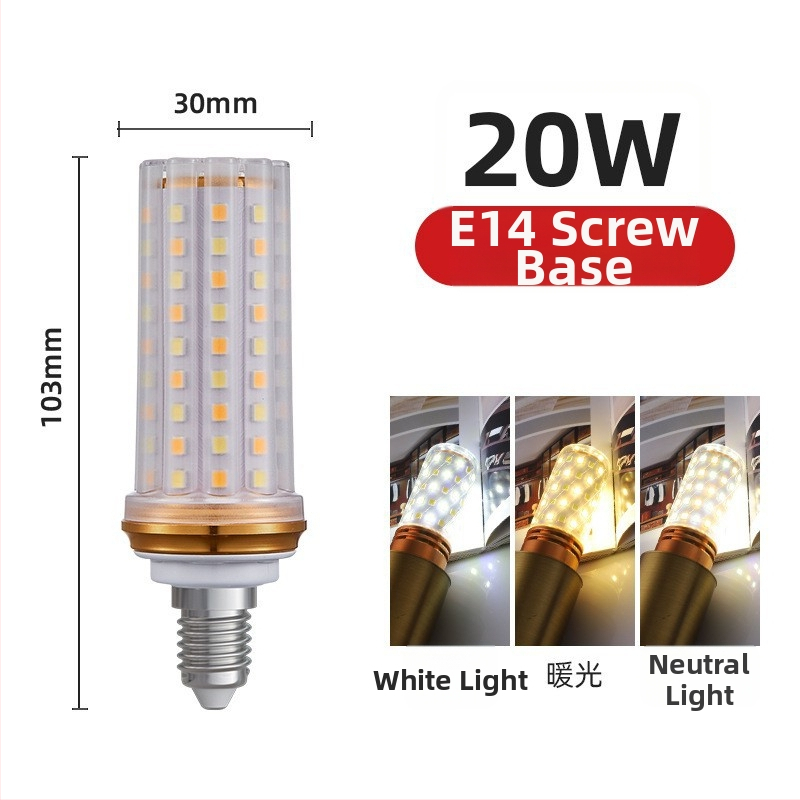 LED kukurūzų lemputė, E27/E14 lizdas, 220V, 1000 lm, 3000K, 360° spinduliavimas