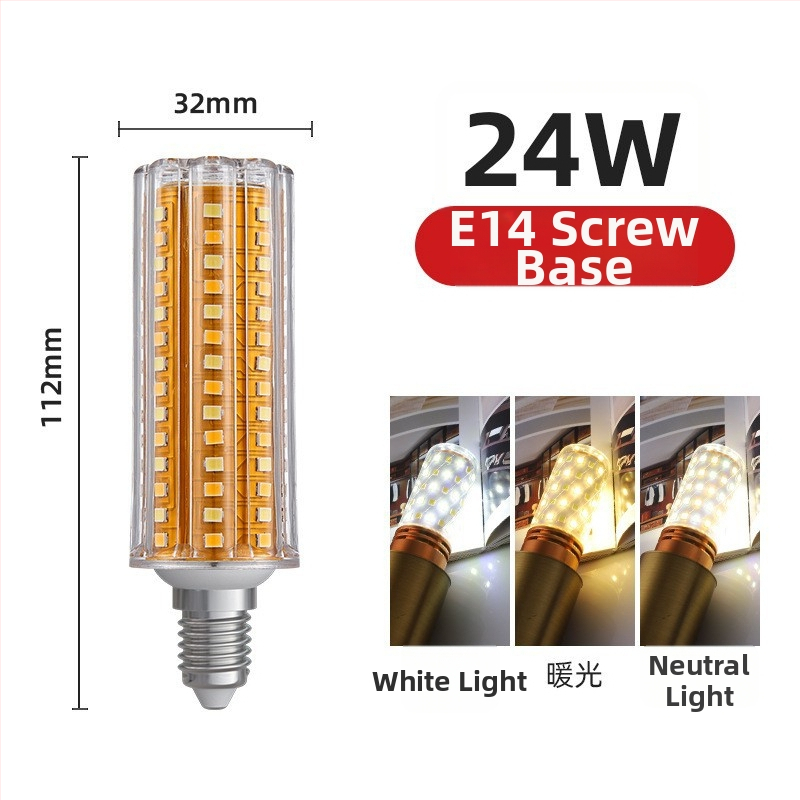 LED kukurūzų lemputė, E27/E14 lizdas, 220V, 1000 lm, 3000K, 360° spinduliavimas