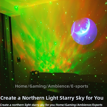 Mėnulio lemputė su žvaigžčių dangaus projektoriumi, USB maitinimas, Bluetooth garsiakalbis, LED atmosferos šviesa, staliniam naudojimui