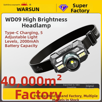 LED galvos žibintas su ilgu tarnavimo laikui, ABS korpusas, baterijomis maitinimas, šviesos diapazonas ≥ 500 m