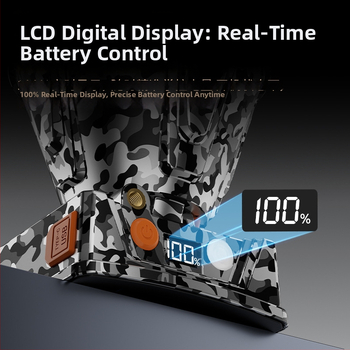 Aliuminio lydinio galvos žibintas, LED šviesa, įkraunama 9000 mAh baterija, rankinis generatorius, tinkamas žygiams, stovyklavietėms, paieškai ir naktiniam žvejybai, spindulio nuotolis iki 500 m