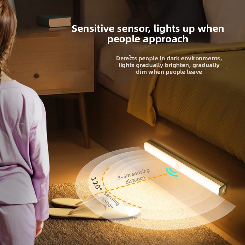 Φωτιστικό LED νυχτερινό με αισθητήρα κίνησης, USB επαναφορτιζόμενο για ντουλάπες, διακόπτης επαγωγής, μοντέρνο μινιμαλιστικό στυλ, διαστάσεις 100-500