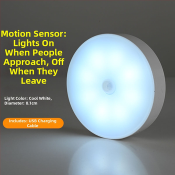 LED таванна лампа с датчик за движение и контрол на светлината, презареждаща се, обхват 5-10 m2