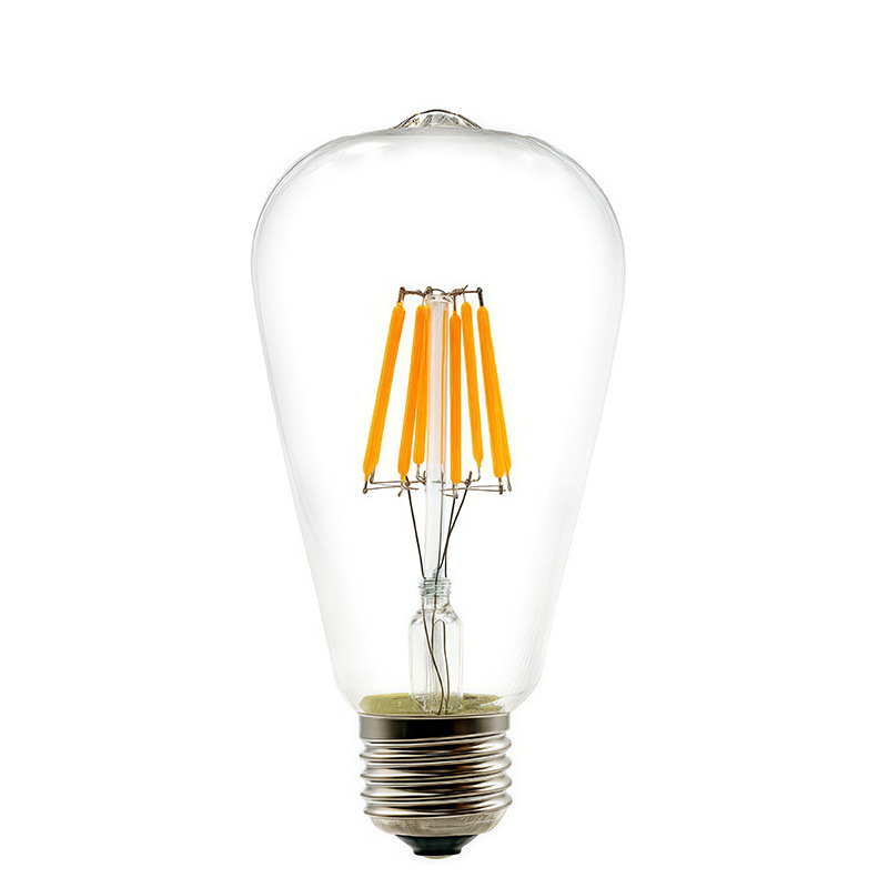 Lampa LED filament Edison E27 ST64, 220V, 480 lm, fascicul de 360°, dimabilă