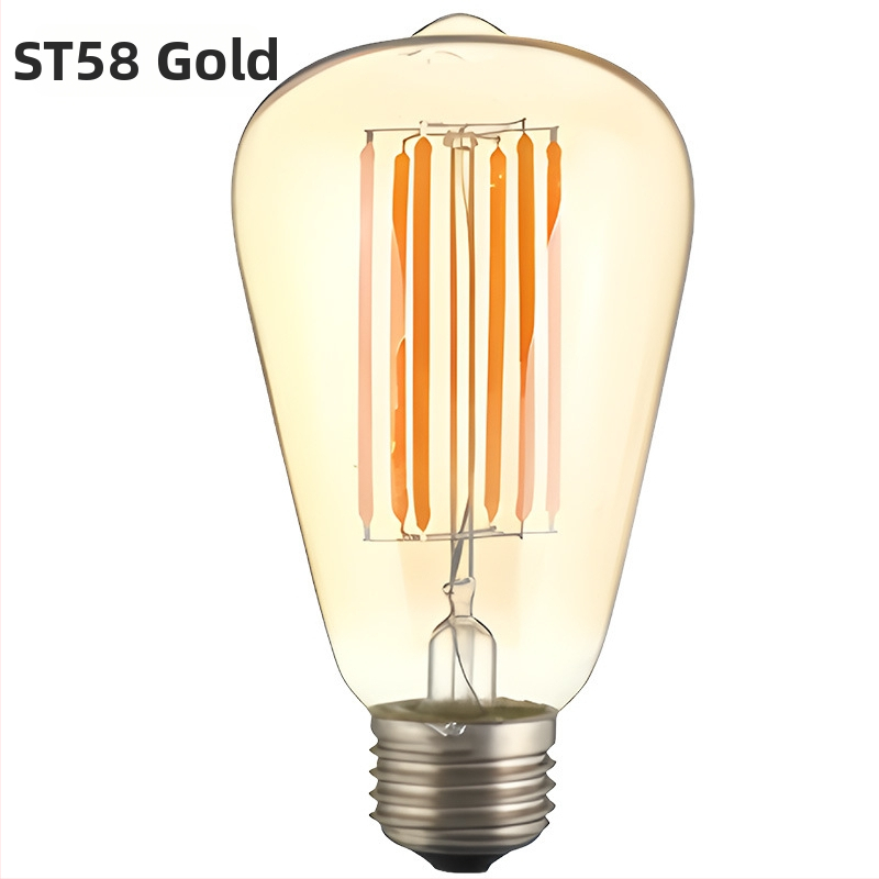 Edison LED filamentų lemputė E27 ST64, 220V, 480 lm, 360° šviesos spindulio kampas, reguliuojamas ryškumas