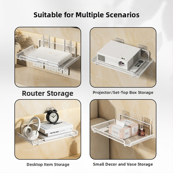 Maršrutizatoriaus laikiklis bendrabutyje – sieninis, be gręžimo, iš anglies plieno, 1 sluoksnis, gyvenamosios patalpos laikymui