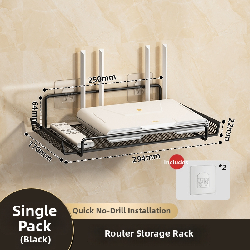 Maršrutizatoriaus laikiklis bendrabutyje – sieninis, be gręžimo, iš anglies plieno, 1 sluoksnis, gyvenamosios patalpos laikymui