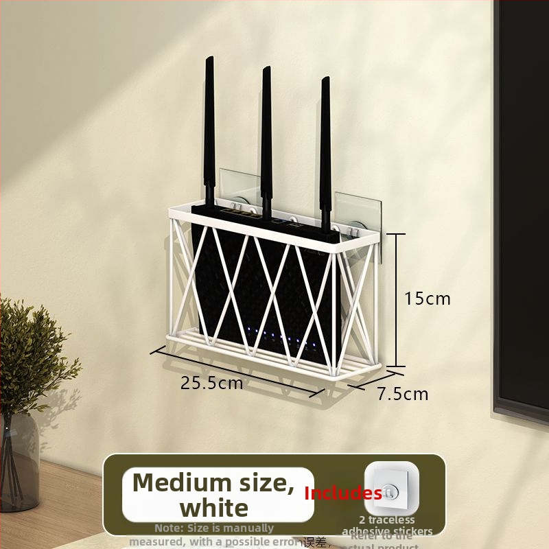 Sienos laikiklis maršrutizatoriui ir set-top dėžei - be gręžimo, anglies plienos, šiuolaikiškas minimalistinis stilius, kabinimas su kilpa, 1-lygio lentyna, tinkamas virtuvei, miegamajam, voniai ir svetainei