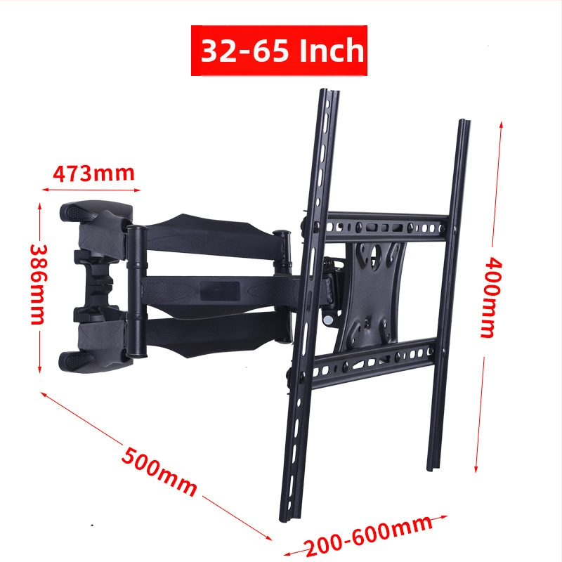 Sukiojamas teleskopinis sieninis laikiklis televizoriui, skirtas Smart TV, iš šaltai valcuoto plieno, svoris 5 kg, komplekte montavimo rinkinys