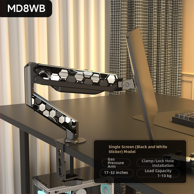 Md8 atnaujintas monitoriaus laikiklis – šaltai valcuoto plieno, suderinamas su 17–32 colių monitoriais, 3 kg svoris, pasisukantis kantilever galda stovas