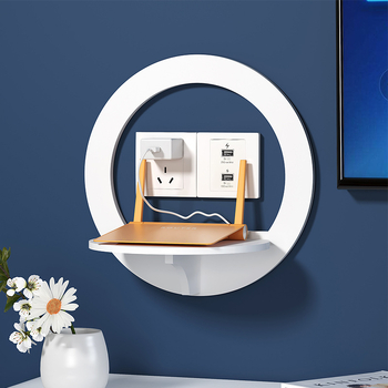 PVC sieninis laikiklis svetainei – daugiafunkcinis organizatorius dekoderiui ir maršrutizatoriui su projektoriaus laikikliu, be gręžimo, vieno lygiu