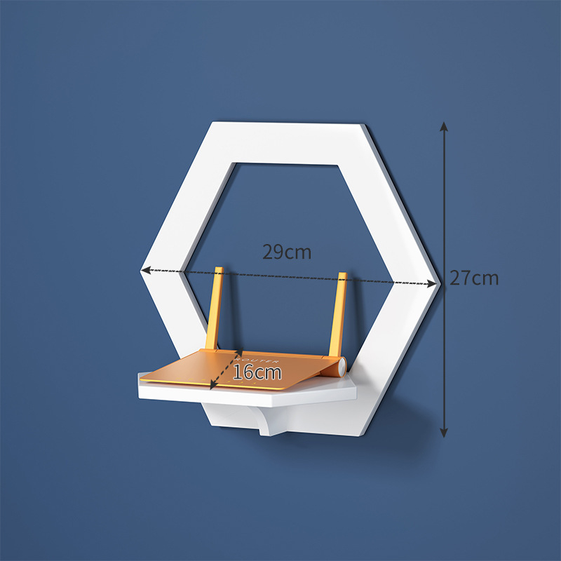 PVC sieninis laikiklis svetainei – daugiafunkcinis organizatorius dekoderiui ir maršrutizatoriui su projektoriaus laikikliu, be gręžimo, vieno lygiu