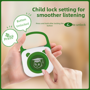 Bērnu agrīnās izglītības kabatas stāstu mašīna ar Bluetooth, ierakstu funkciju, uzlādes bateriju, 8GB+ atmiņu, silikona korpuss