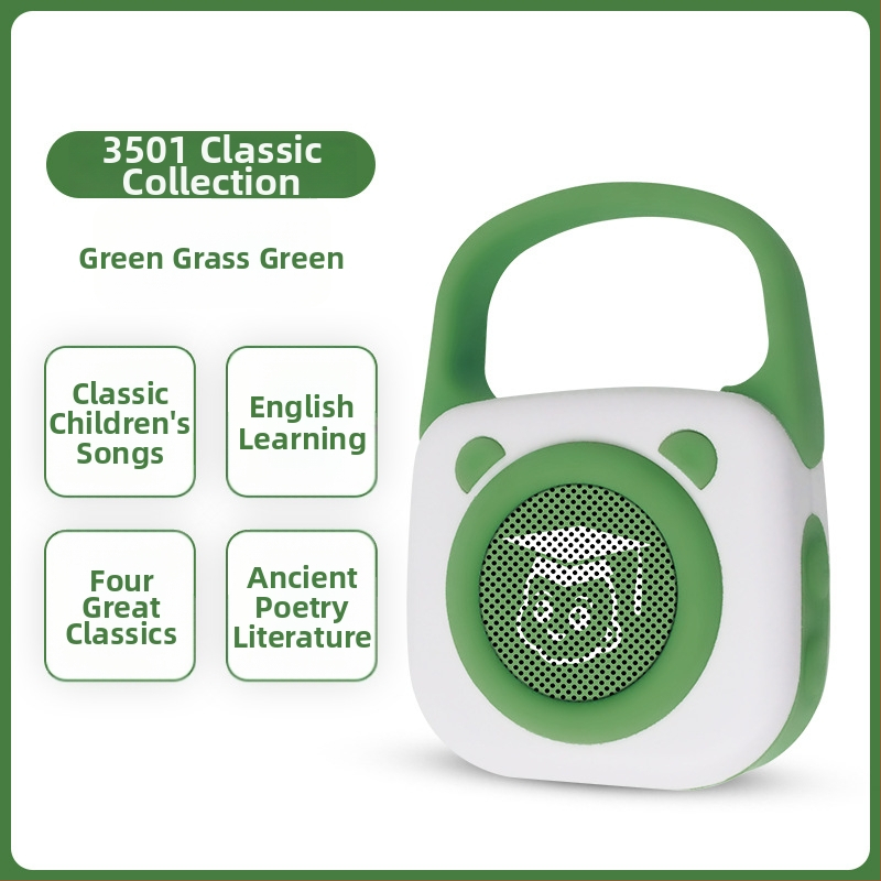 Bērnu agrīnās izglītības kabatas stāstu mašīna ar Bluetooth, ierakstu funkciju, uzlādes bateriju, 8GB+ atmiņu, silikona korpuss
