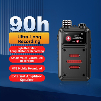 MP3 grotuvas su 3 mikrofonų įrašu, WAV formatas, 5400 įrašymo laikas, 10 m diapazonas, USB 2.0