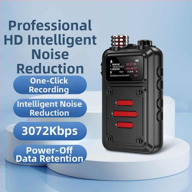 MP3 atskaņotājs ar 3 mikrofonu ierakstu, WAV formāts, 5400 ierakstu laiks, 10 m diapazons, USB 2.0