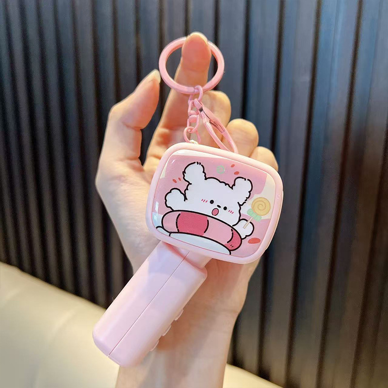 Įrašymo mikrofono raktų pakabukas – karikatūrinio stiliaus, PVC