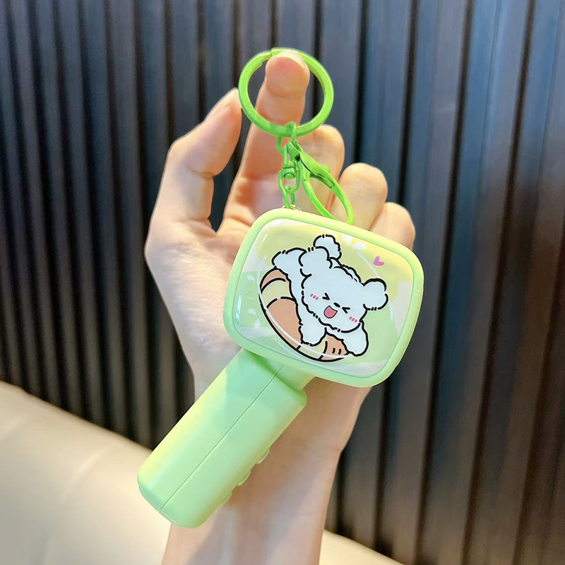 Įrašymo mikrofono raktų pakabukas – karikatūrinio stiliaus, PVC