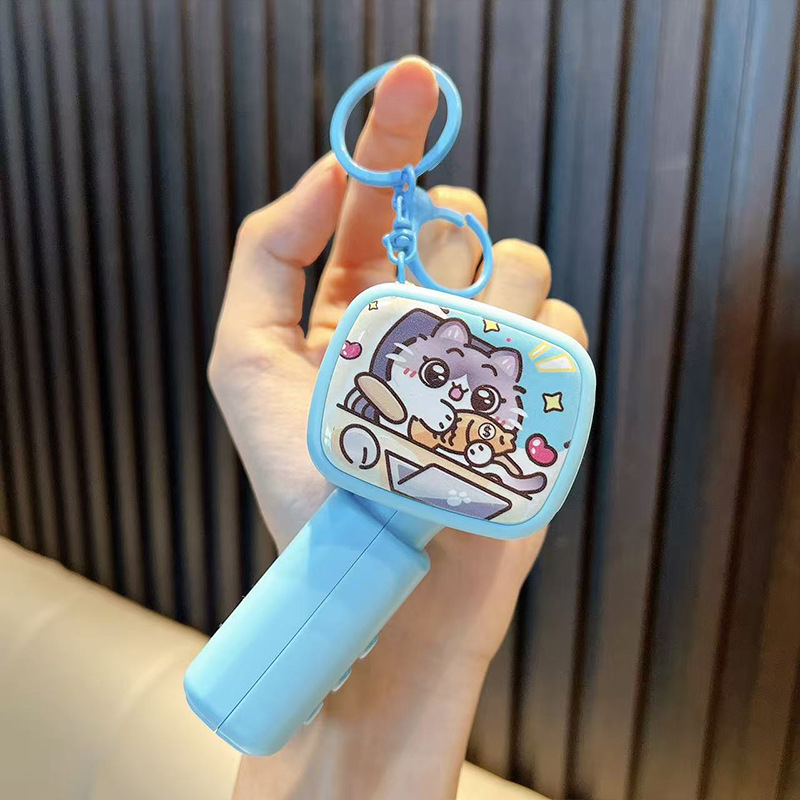 Įrašymo mikrofono raktų pakabukas – karikatūrinio stiliaus, PVC