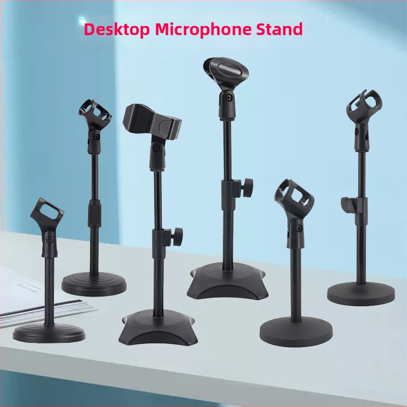 Stalo mikrofono stovas su sunkia metalo disko pagrindu, reguliuojamas aukštis, kompatibilus su kondensatoriaus mikrofonu, MILESNG ZM02