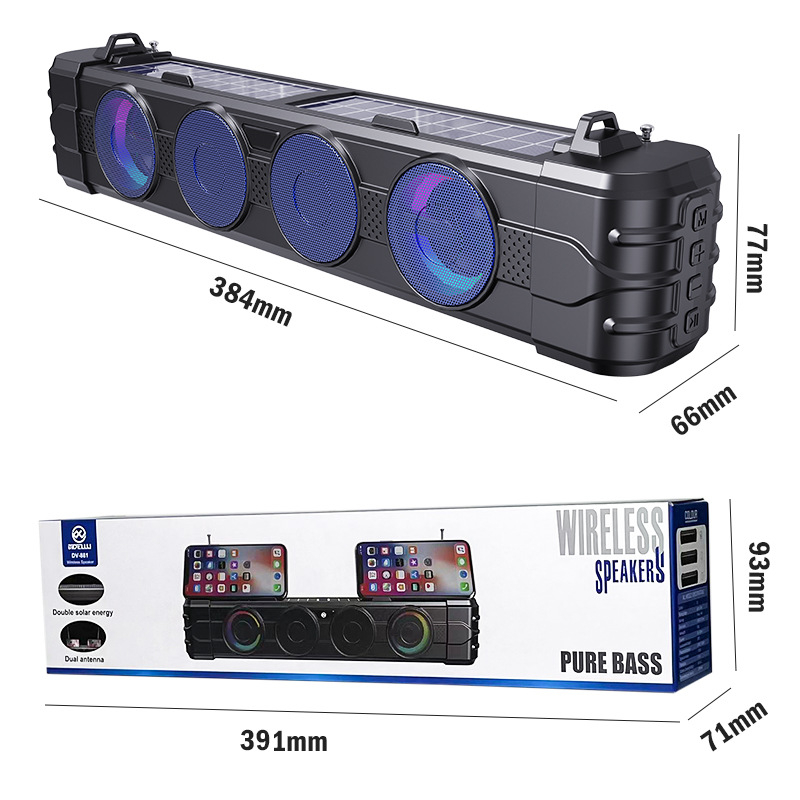 BDL Bluetooth zvučnik u traci sa solarnim punjenjem — Bluetooth 5.3, 10W, domet 10 m, 100Hz-20kHz, SNR ≥95dB