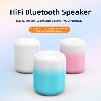 Difuzor Bluetooth, rezistent la apă IPX7, difuzor compact fără fir, baterie încorporată 1200–2000 mAh, Bluetooth 5.3, interval de frecvență 100 Hz–20 kHz, 3W