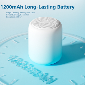 Difuzor Bluetooth, rezistent la apă IPX7, difuzor compact fără fir, baterie încorporată 1200–2000 mAh, Bluetooth 5.3, interval de frecvență 100 Hz–20 kHz, 3W