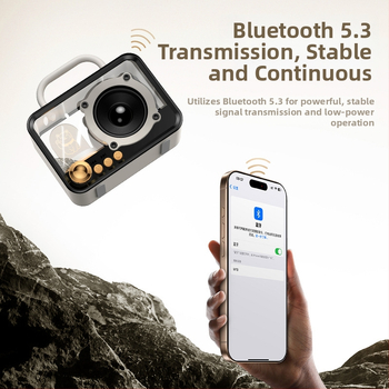 Bluetooth lauakõlar sisseehitatud akuga, 5W, Bluetooth 5.3, sagedusvahemik 60 Hz–15 kHz, tööulatus kuni 10 m