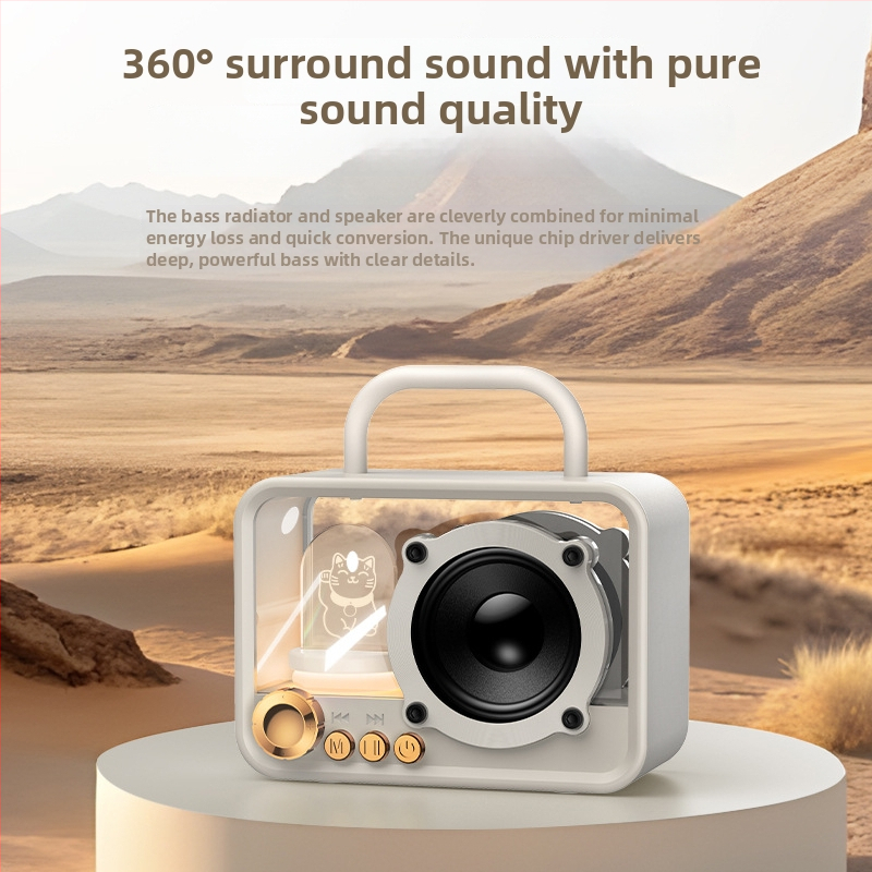 Bluetooth mājas skaļrunis ar iebūvētu akumulatoru, 5W, Bluetooth 5.3, frekvenču diapazons 60 Hz–15 kHz, darbības diapazons līdz 10 m