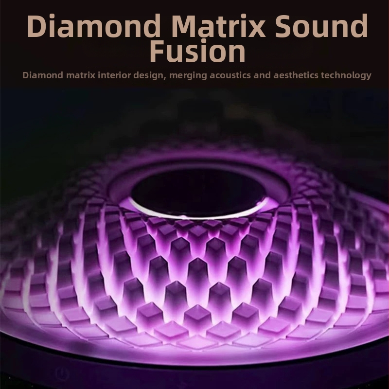 Bluetooth skaļrunis darbvirsmai ar RGB apgaismojumu, 20W, Bluetooth 5.0, 60Hz-15kHz, iekšējā baterija