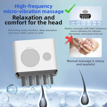 Elektrinė galvos odos masažo šukos BK-SY01, maitinamas mygtuko baterija, prieš niežėjimą ir galvos odos raminimą