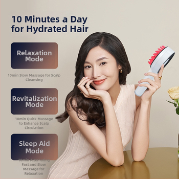 Elektriska galvas masāžas ķemme – vibrācijas masāža, modelis S2, akumulatoru barošana, mehāniskā vadība, 4 ātrumi