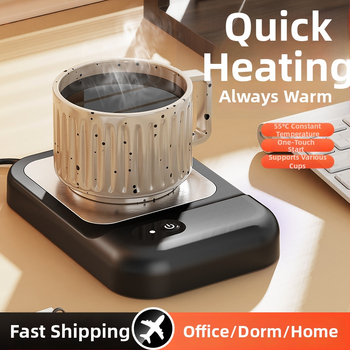 Suport încălzit pentru pahare de lapte, temperatură constantă 55°C, alimentare prin priză, control prin buton, carcasă din plastic, fără oprire automată