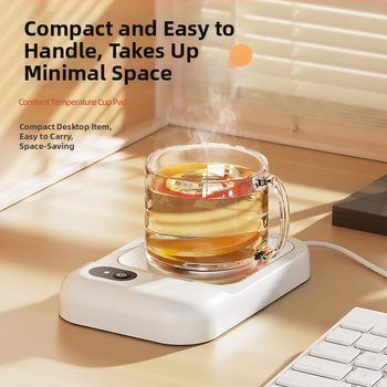 Suport încălzit pentru pahare de lapte, temperatură constantă 55°C, alimentare prin priză, control prin buton, carcasă din plastic, fără oprire automată