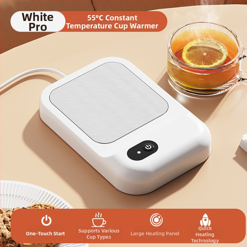 Suport încălzit pentru pahare de lapte, temperatură constantă 55°C, alimentare prin priză, control prin buton, carcasă din plastic, fără oprire automată