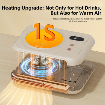 Dvi funkcijos viename: stalinis termostatinis padėklas ir šildytuvas su jutikliniu valdymu, maitinimas per kištuką