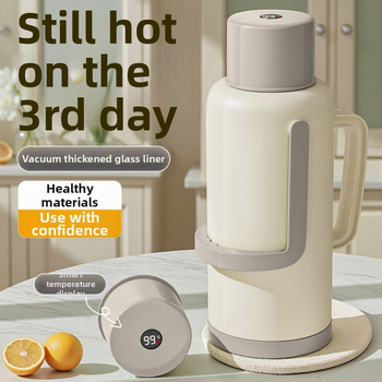 Termosas su stiklo įdėklu, didelė talpa, 12–24 val. izoliacija, premium Xinmeiya PP+stiklo vidus