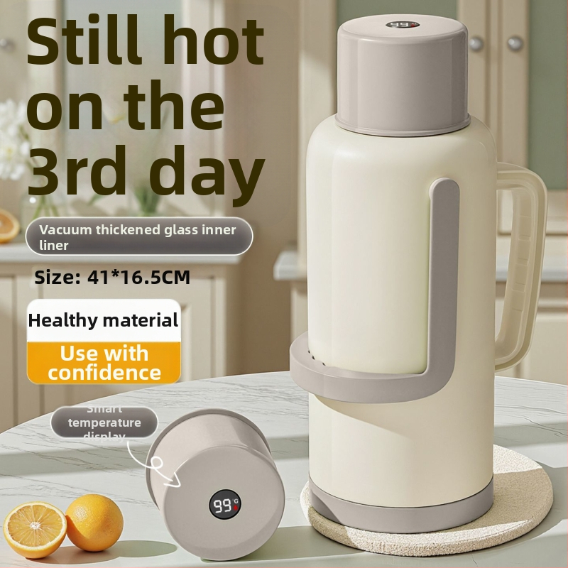 Termosas su stiklo įdėklu, didelė talpa, 12–24 val. izoliacija, premium Xinmeiya PP+stiklo vidus