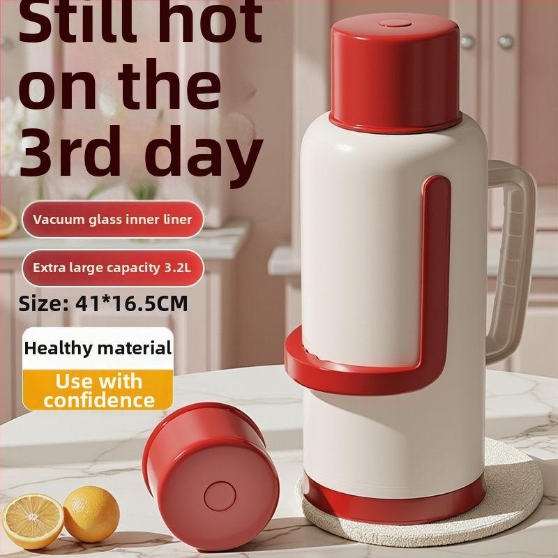 Termosas su stiklo įdėklu, didelė talpa, 12–24 val. izoliacija, premium Xinmeiya PP+stiklo vidus