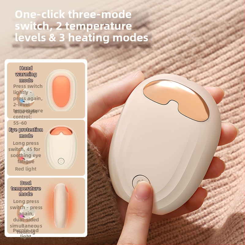 Wenxi USB įkrovimo rankų šildytuvās, 3V, 5W, įmontuota 500–800 mAh baterija, dvipusis elektrinis šildymas