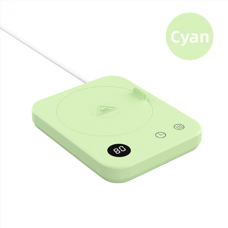 Kavos puodelio šildymo padėklas su 4 temperatūros režimais iki 80°C, prisilietimo valdymas, kintamosios srovės maitinimas, automatinis išjungimas