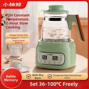 Stiklinis elektrinis puodukas kūdikių pienui – termostatinė kontrolė, lietimui jautrus valdymas, visiškai automatinis pieno šildymas su ekranu ir palaikymo šilumos funkcija