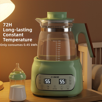 Stiklinis elektrinis puodukas kūdikių pienui – termostatinė kontrolė, lietimui jautrus valdymas, visiškai automatinis pieno šildymas su ekranu ir palaikymo šilumos funkcija